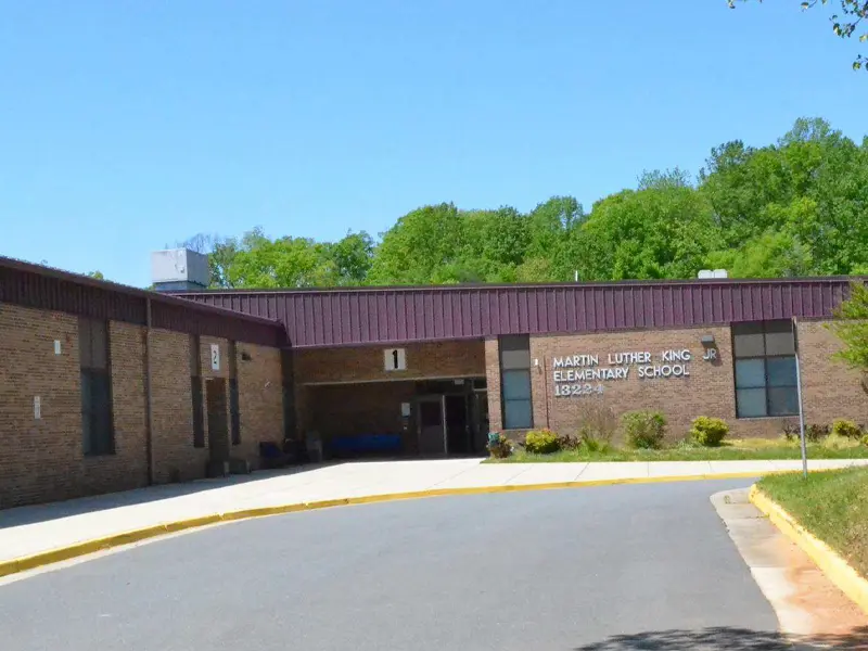 King Elementary School building entrance
