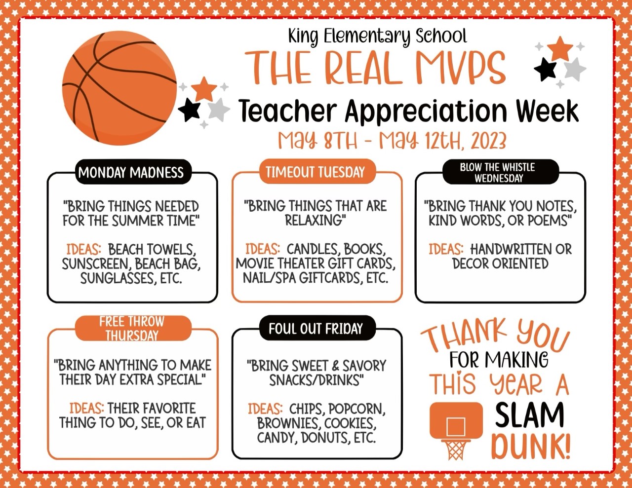 Teacher Appreciation Week Martin Luther King Jr Elementary School